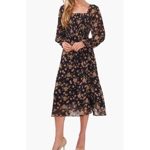1.STATE Floral Long Sleeve Dress